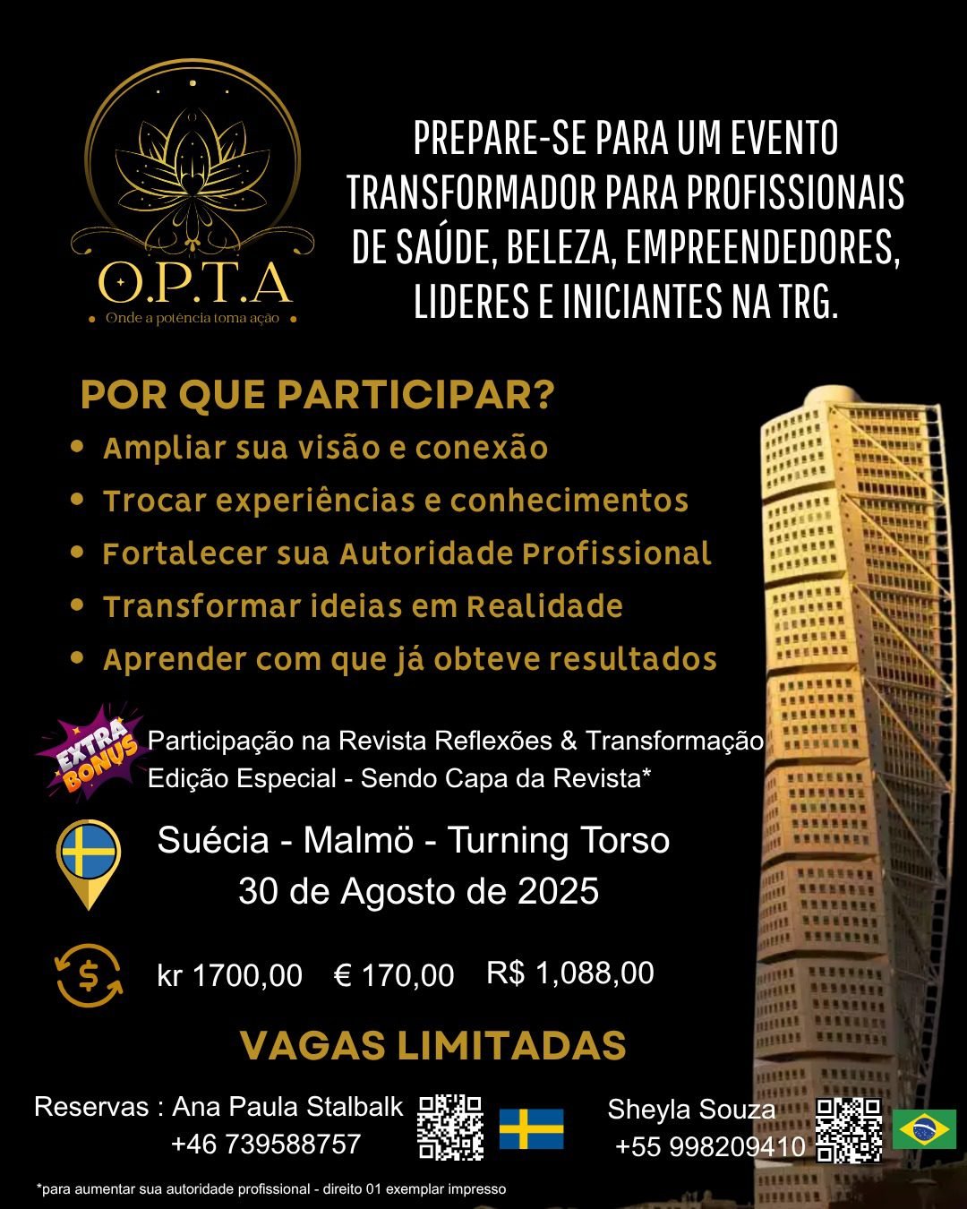 Opta Evento para Empreendedoras em Malmö