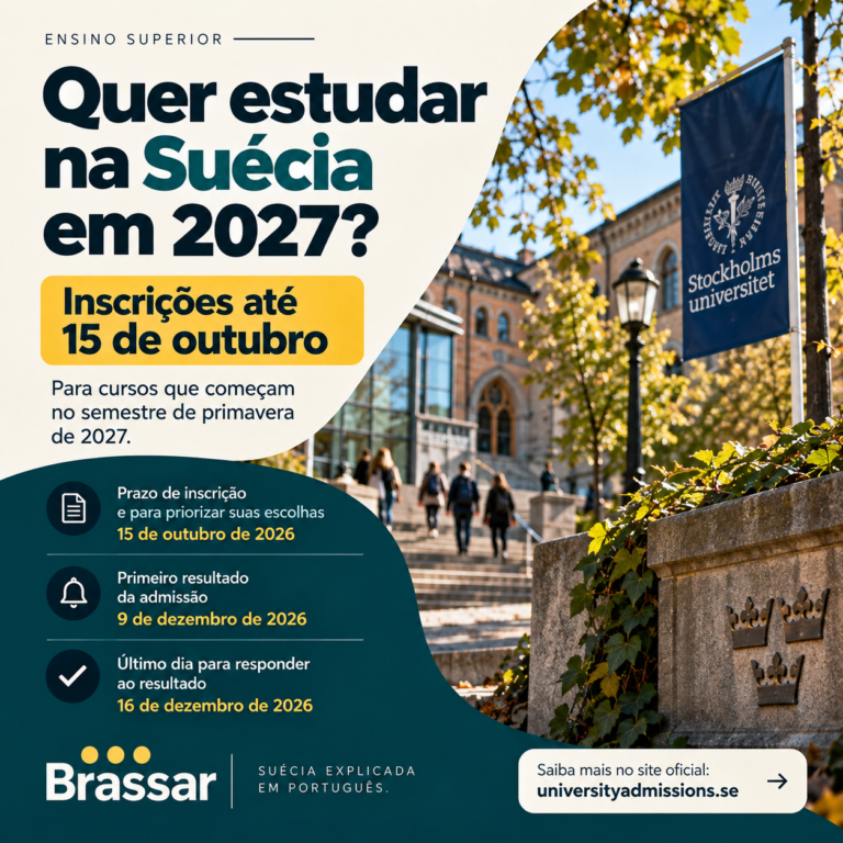 Inscrições universitárias na Suécia para a primavera de 2027 — Brassar
