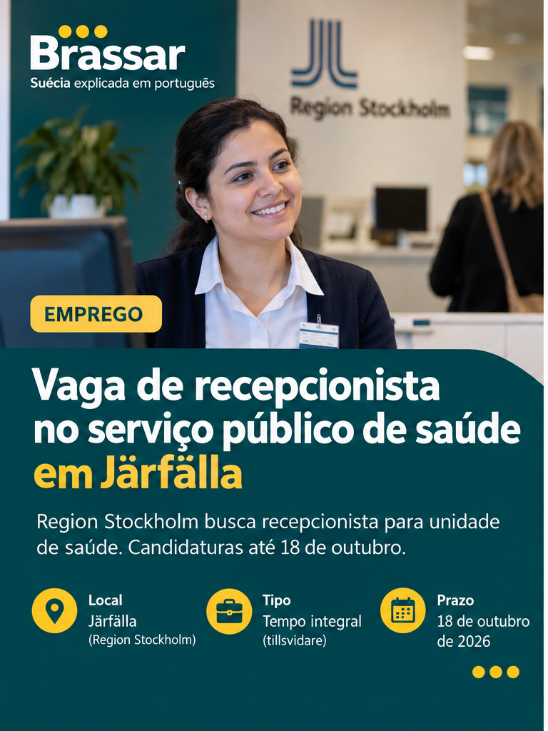 Brassar: oportunidade para recepcionista em Järfälla